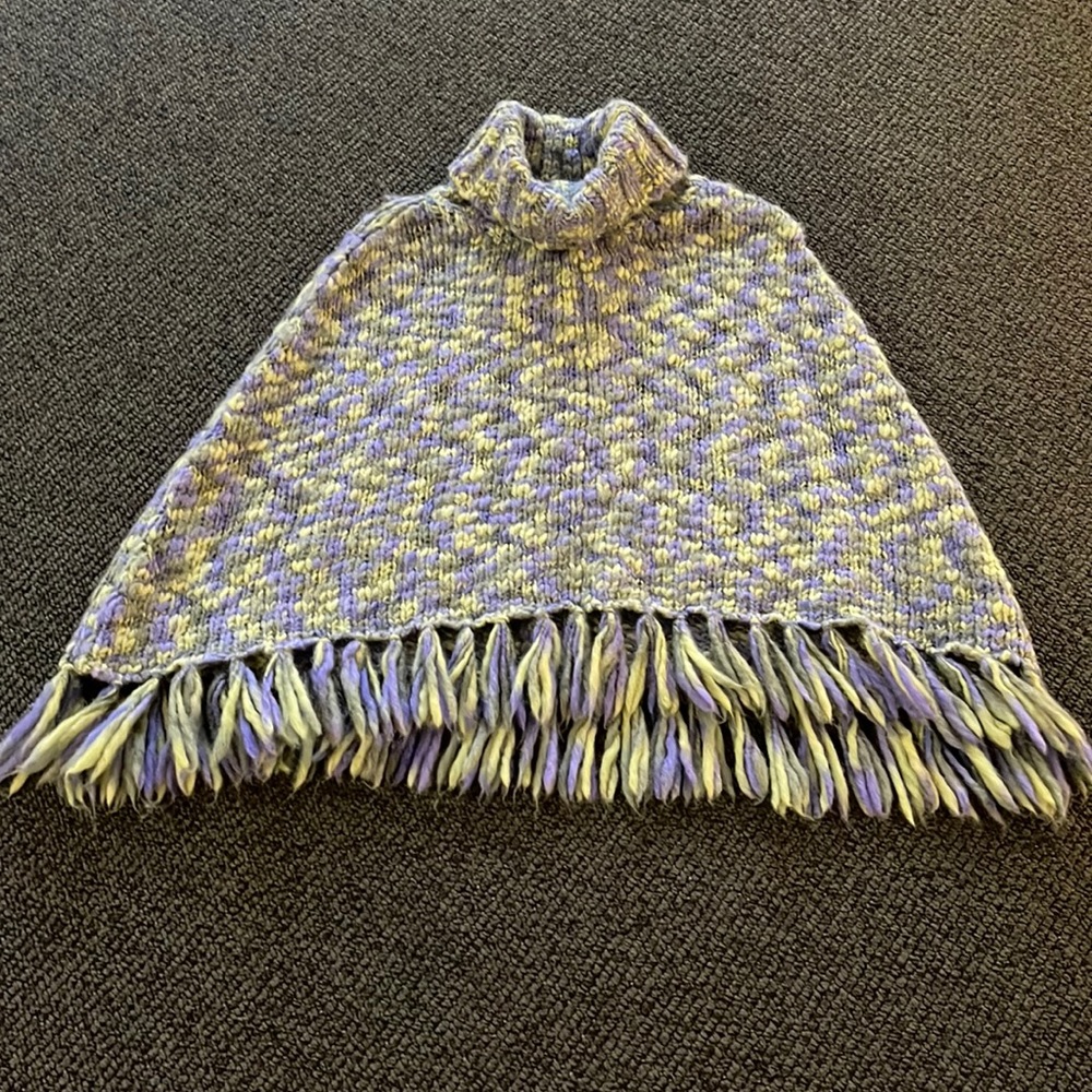 Poncho wool multi color